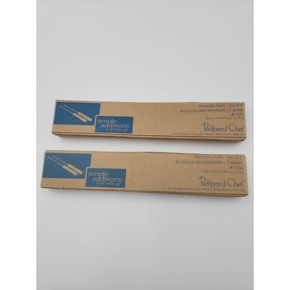 2 Sets THE PAMPERED CHEF SIMPLE ADDITIONS ACCESSORY FORKS #1970 Total Of 4 Forks
